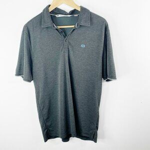 Travis Mathew Golf Polo Shirt Top Mens Size Large Dark Gray Short Sleeve